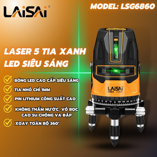 Máy Bắn Cốt Laser Laisai LSG6860D 5 Tia xanh